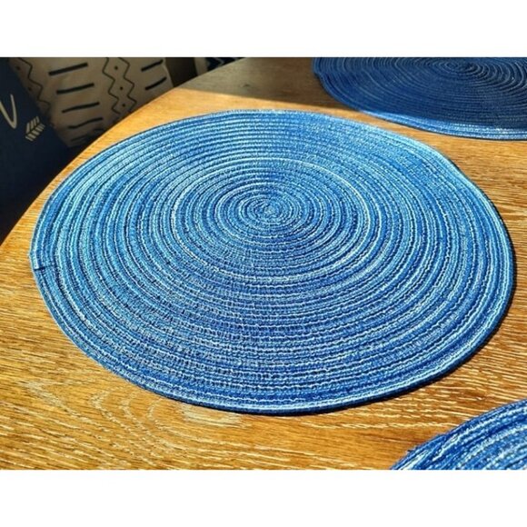 New Round Braided Placemats Set of 6 Circle Place Mats Kitchen Table Mats - Picture 2 of 2